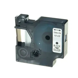 Kompatibilní páska s Dymo 53722, 24mm x 7m, černý tisk / stříbrný podklad