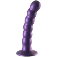 OUCH! Anální kuličkové dildo Metallico Beaded, fialové 13,8 cm
