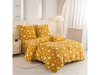 Mikroplyšové obliečky HVIEZDY žltooranžové Rozmer obliečky: 2 ks 70 x 90 cm | 200 x 220 cm