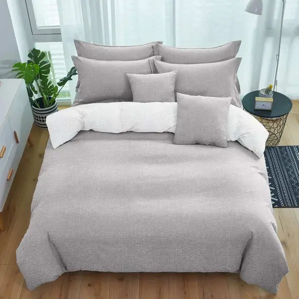 Krepové povlečení TABULA světle šedé + povlak na polštářek 40x50 cm Rozměr povlečení: 70 x 90 cm | 140 x 200 cm