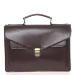 Luxusní tmavě hnědá kožená aktovka ItalY Kevin
