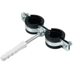 Dvojitá kovová objímka na rúry s hmoždinkou a tesnením 3/4\" x 25-29