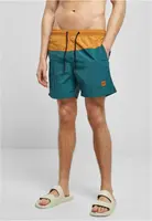 Pánské plavky Block modrozelené/karamelové