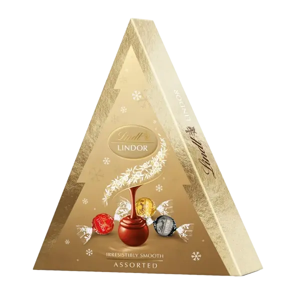 LINDT LINDOR Vianočný stromček Zlatý Mix 125 g