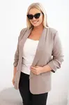 Kesi Włoski Dámská sako Plus Size bez zapínání s podšívkou XL/2XL fango