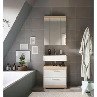 MID.YOU KOUPELNA Sonoma dub, vysoce lesklá bílá