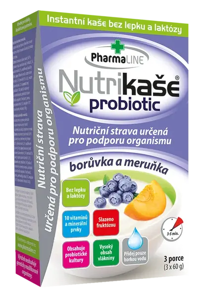 Nutrikaše probiotic meruňka a borůvka 3x60 g