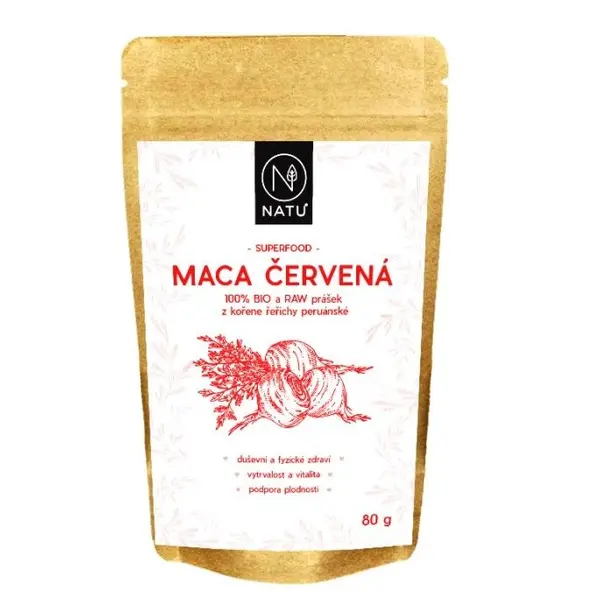NATU Maca červená BIO prášek 80 g