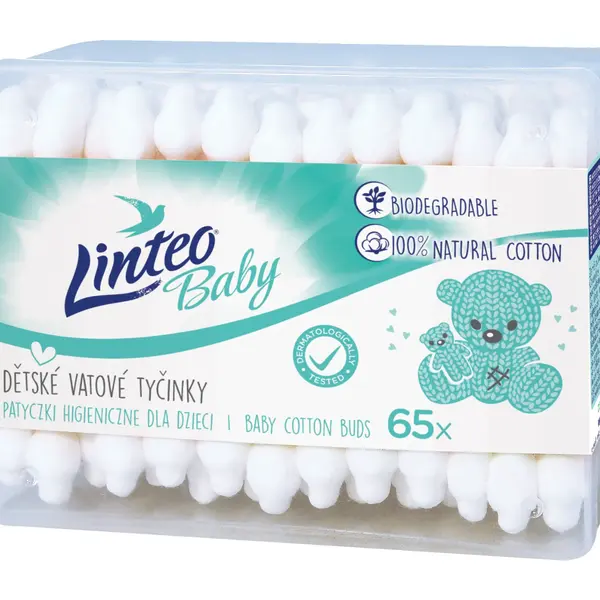 Linteo Baby Vatové tyčinky box 65 ks