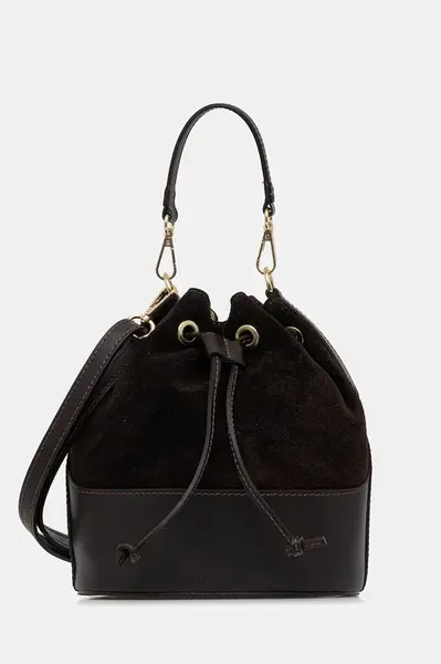 Kožená kabelka Answear.LAB hnědá barva