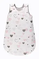 Bomimi Spací pytel 75cm / 3-12m, SRDÍČKA šedá