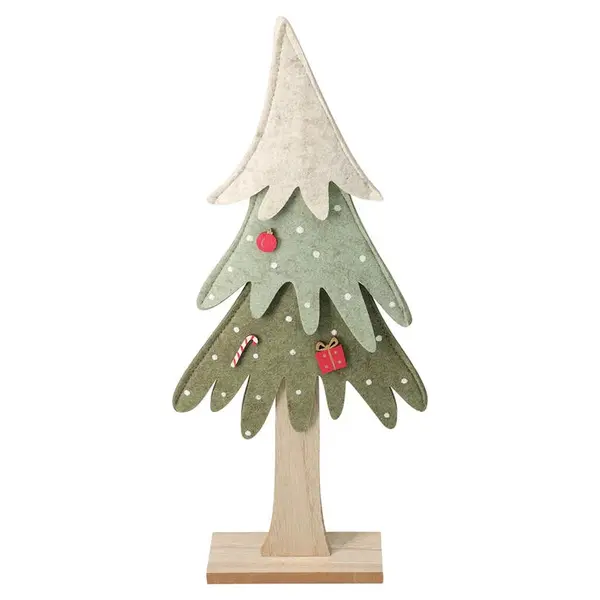 Filcová vánoční dekorace STROMEK zelený