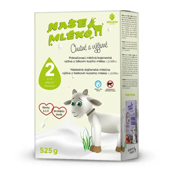 Naše mléko 2 Pokračovací mléčná kojenecká výživa 6–⁠⁠⁠⁠⁠⁠12m 525 g