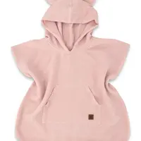 Baby Nellys Dětské mušelínové pončo lux s kapucí Teddy, rychleschnoucí, 110/122