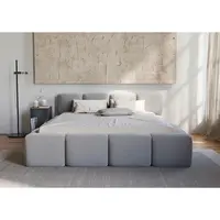 Carryhome ČALOUNĚNÁ POSTEL, 180/200 cm, světle šedá