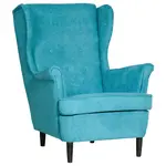 Niels Andersson KŘESLO UŠÁK, dřevo, textil, karton, kompozitní dřevo, modrá