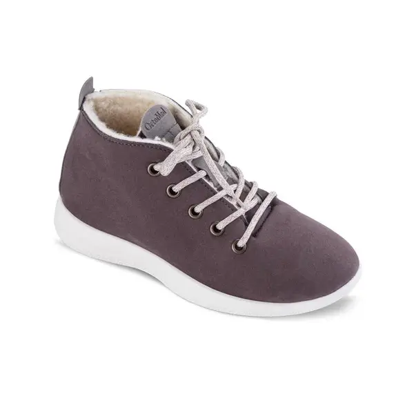 Dámské zateplené kotníkové šněrovací boty taupe vel. 38