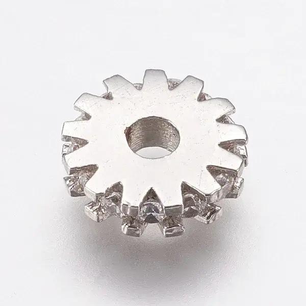Brass Micro Pave Cubic Zirconia Bead Spacers