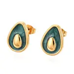 304 Stainless Steel Enamel Stud Earrings