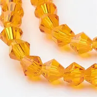 Orange Glass Bicone Beads Strands