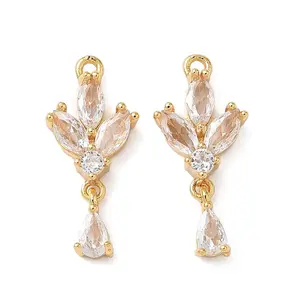 Brass Micro Pave Cubic Zirconia Pendants