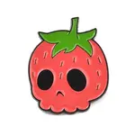 Strawberry Skull Enamel Pins
