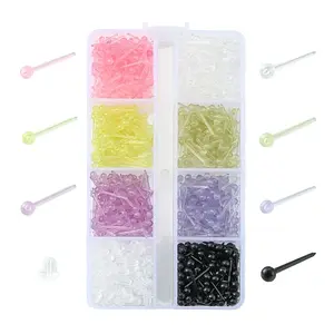 700Pcs Plastic Tiny Ball Stud Earrings with 150Pcs Ear Nuts for Women