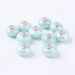 Rondelle Turquoise Handmade Porcelain Large Hole European Beads