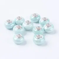 Rondelle Turquoise Handmade Porcelain Large Hole European Beads