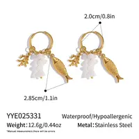 Marine Theme 304 Stainless Steel Hoop Earrings