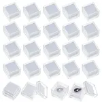 24Pcs Square Transparent Plastic Loose Diamond Box