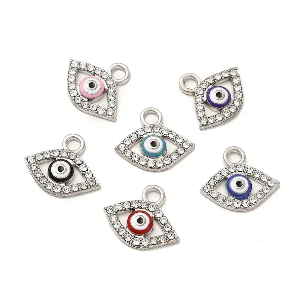 Alloy Rhinestone Enamel Pendants