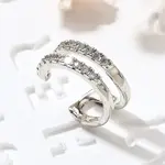 Brass Clear Cubic Zirconia Cuff Earrings