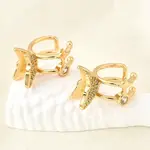 Brass Micro Pave Clear Cubic Zirconia Cuff Earrings