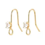 Brass Pave Clear Cubic Zirconia Earring Hooks