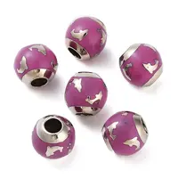 Platinum Plated Alloy Enamel European Beads