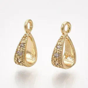 Brass Cubic Zirconia Tube Bails