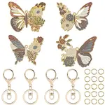 DIY Alloy Enamel Butterfly Pendants Keychain Making Kits
