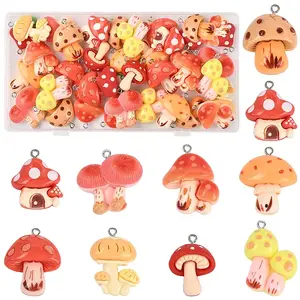 32Pcs 9 Styles Resin Pendants