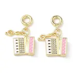 Brass Micro Pave Cubic Zirconia with Enamel Pendants