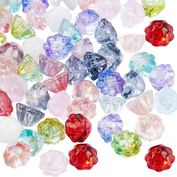 100Pcs Transparent Glass Beads