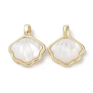 Brass Pave Shell Charms