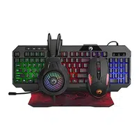 Marvo CM430 US, sada klávesnice s herní myší, podložkou a sluchátky, US, herní, membránová typ drátová (USB), černá, podsvícená