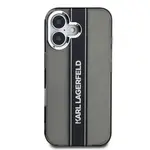 Zadní kryt Karl Lagerfeld IML Stripe Logo pro Apple iPhone 16, černá