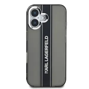 Zadní kryt Karl Lagerfeld IML Stripe Logo pro Apple iPhone 16, černá