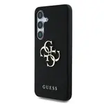 Zadní kryt Guess PU Grained 4G Metal Logo pro Samsung Galaxy S25+, černá
