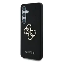 Zadní kryt Guess PU Grained 4G Metal Logo pro Samsung Galaxy S25+, černá