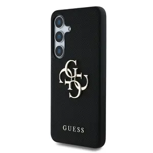 Zadní kryt Guess PU Grained 4G Metal Logo pro Samsung Galaxy S25+, černá