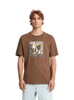 Volcom pánské tričko Angle Iron Sst Brown Stone | Hnědá | Velikost S | 100% bavlna