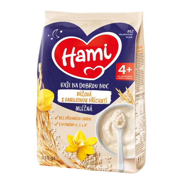 Hami Mléčná kaše na dobrou noc rýžová s vanilkovou příchutí 210 g